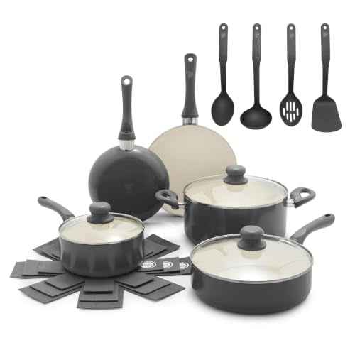 16pc Ceramic Nonstick Pots & Pans Cookware Set