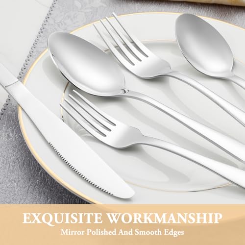 60 Piece Silverware Set Service for 12 (60 Count)
