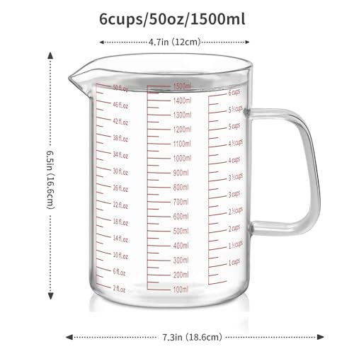 6 Cups Glass Measuring Cup