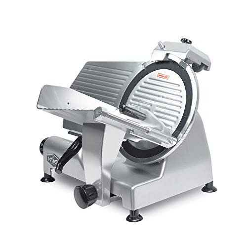 12" Commercial 420W Electric Meat Slicer Teflon coated Stainless Steel Blade Frozen Meat Deli Slicer Restaurant and Home Use [ETL