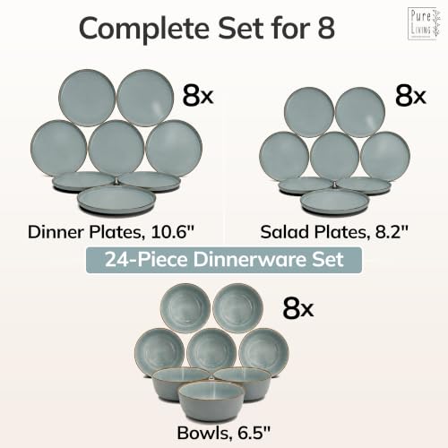 24 Piece Stoneware Dinnerware Set for 8 (24 Count)