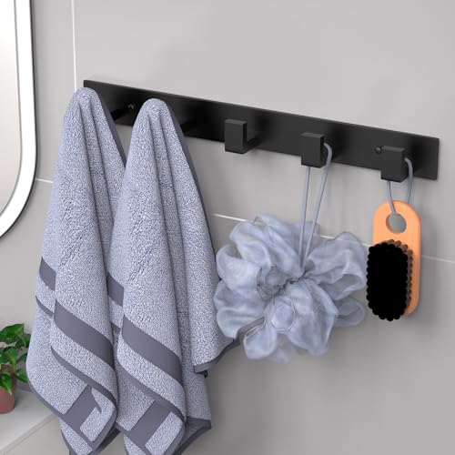 5 Hook Black Stainless Steel Wall