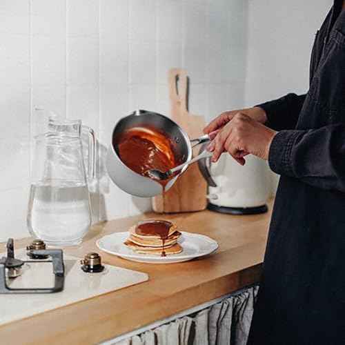 Tri Ply Stainless Steel Sauce Pan with Steamer Basket & Strainer Glass Lid
