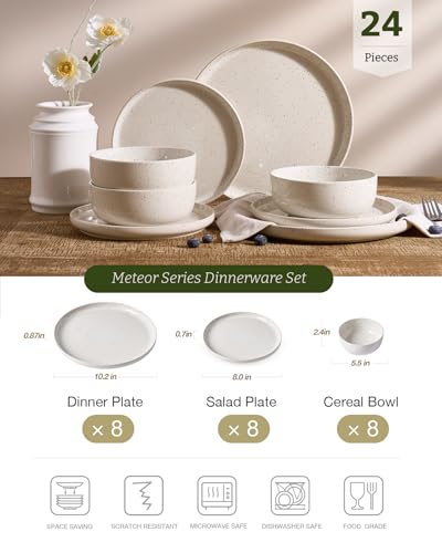 Meteor 24 Piece Stoneware Dinnerware Set