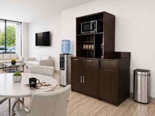 Compact Hutch Cabinet with Door Storage