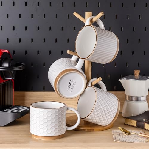 15 OZ Stackable Coffee Mugs Set of 4 (4 Count)
