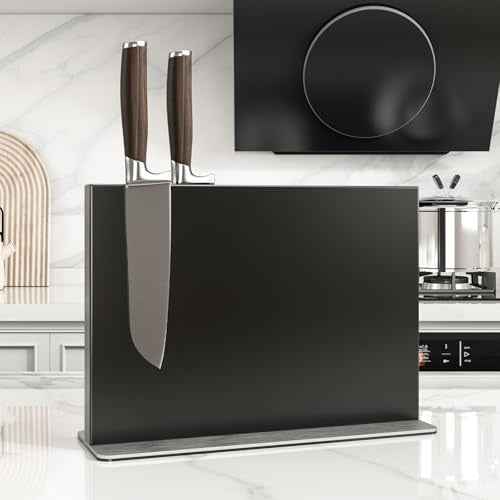 Black Magnetic Knife Block Without Knives