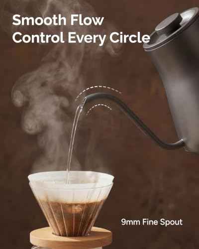 Gooseneck Electric Kettle with Precise ±1℉ Temperature Control