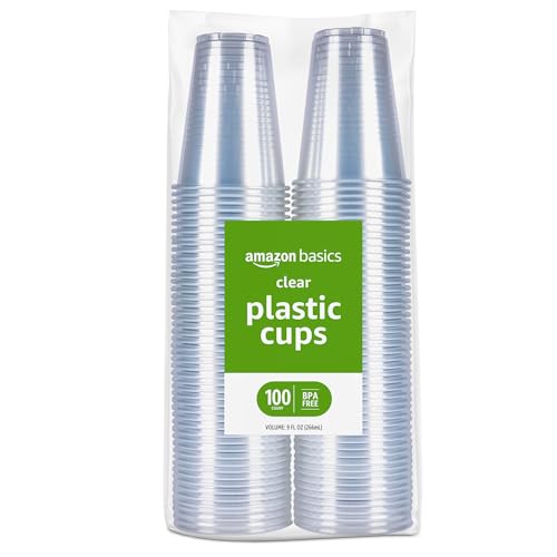 Small Disposable Clear Plastic Cups (100 Count)