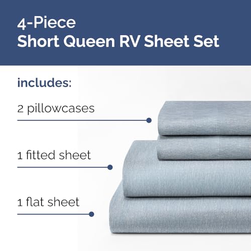 Short Queen Size 4 Piece Bed Sheet Set