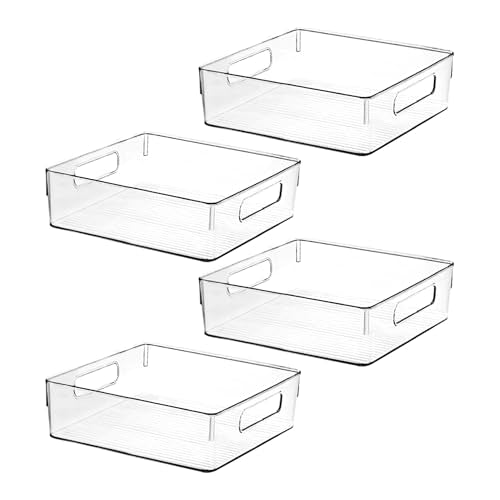 Clear Plastic Storage Bins (4 Count)