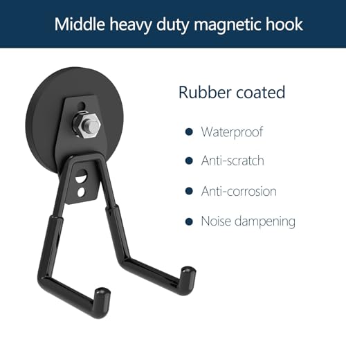 Heavy Duty Magnetic Hooks with 2.60" D Round Base (2 Count)