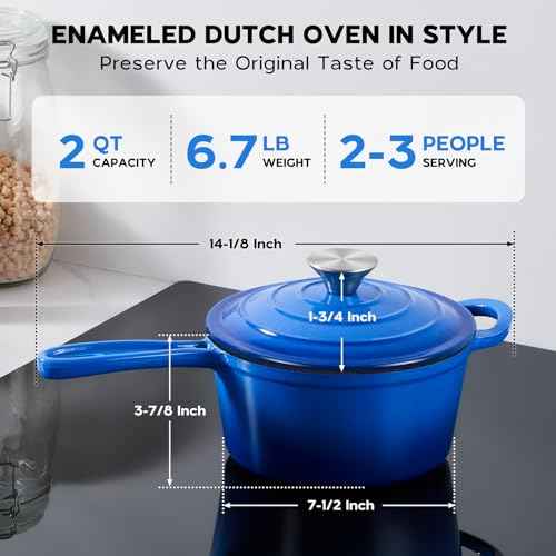2 Quart Enameled Cast Iron Saucepan