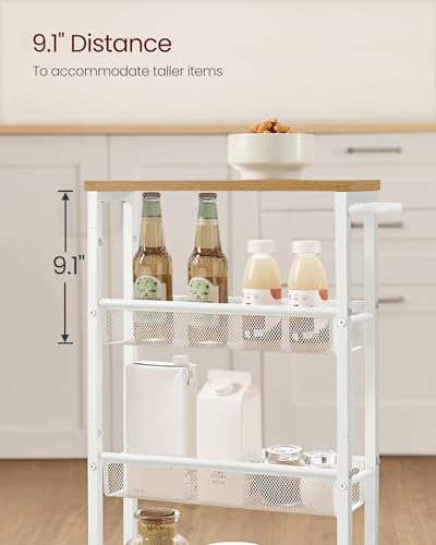 4 Tier Slim Rolling Storage cart with Wheels