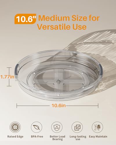 2 Pack 10.6in Lazy Susan Organizer Turntable for Cabinet (2 Count)