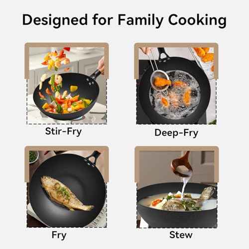 11.8" High Purity Iron Wok Pan