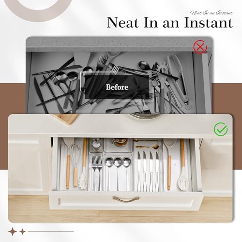 11 PCS Clear Plastic Drawer Organizer Set (11 Count)