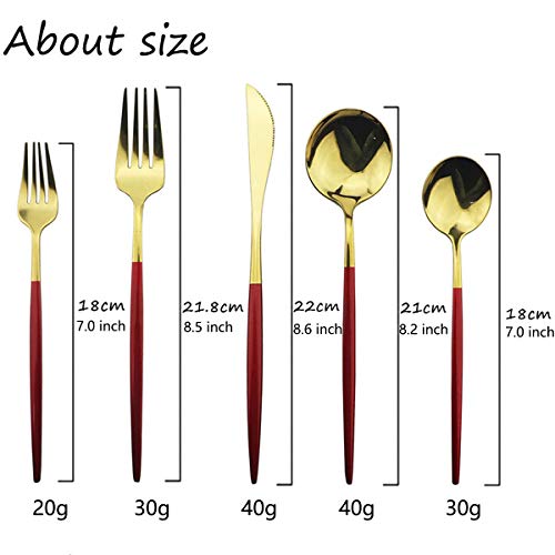 Red Gold Silverware Set (4 Count)