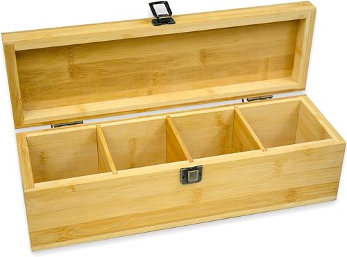 Bamboo Tea Organizer Box Chemical Free Eco