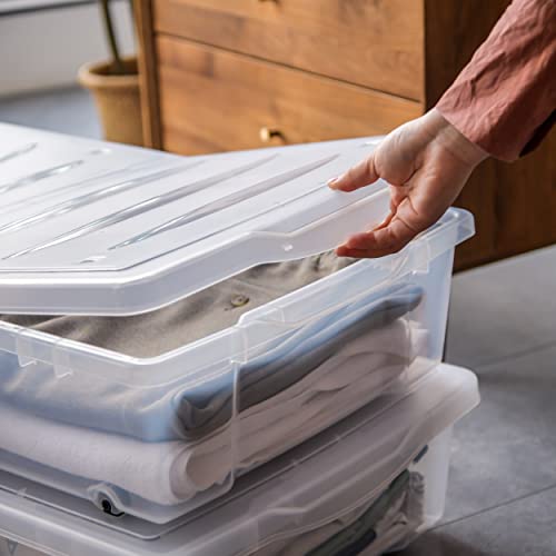 57 QT Plastic Storage Bins with Double (2 Count)