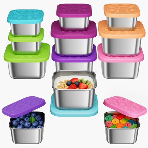 6 Pack 6oz Snack Containers & 6 Pack 2oz Sauce Containers Stainless Steel