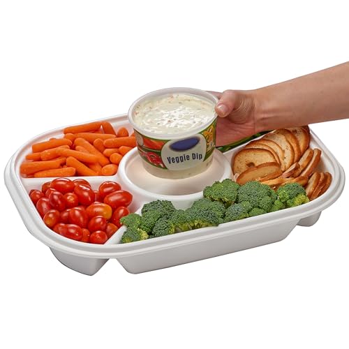 Jumbo Divided Serving Tray with Lid
