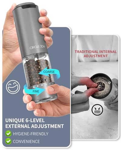Rechargeable Electric Salt and Pepper Grinder Set with Base