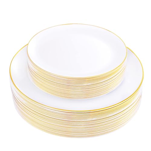 60PCS Gold Plastic Plates (30 Count)