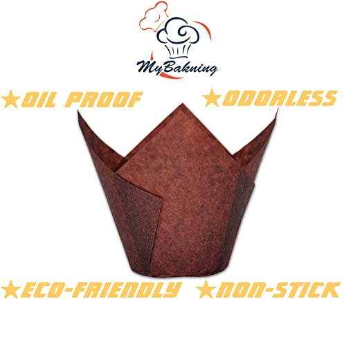 Jumbo Extra Large size Brown Tulip Baking Cups 2 (130 Count)