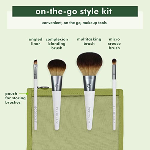 On-The-Go Makeup Brush Kit, Travel Makeup Brush Set (4 Count)