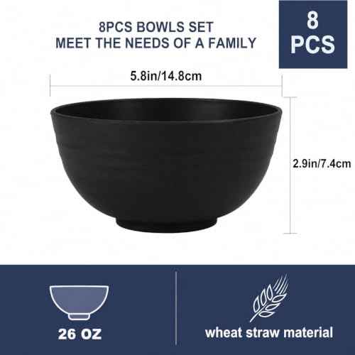 Wheat Straw Bowls Set 8 PCS