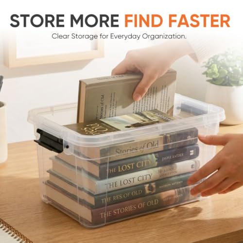 2.5 Quart Clear Plastic Storage Boxes with Lids (8 Count)