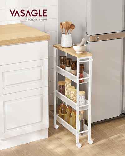 4 Tier Slim Rolling Storage cart with Wheels