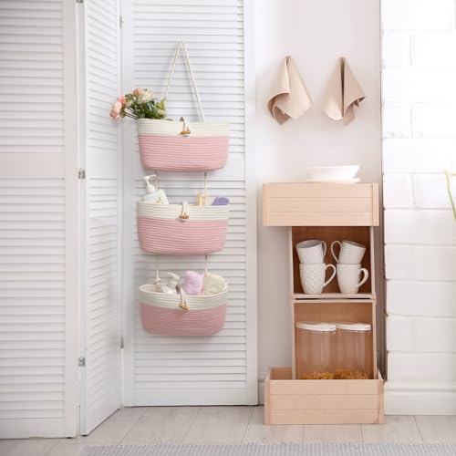 Over The Door Hanging Baskets with Button Strap (33.12 Ounce)