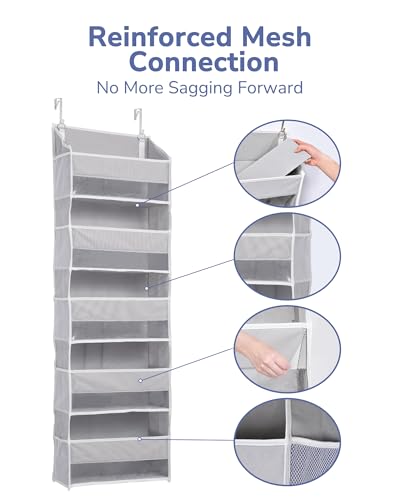 1 Pack Over Door Organizer with 5 Large Pockets 10 Mesh Side Pockets