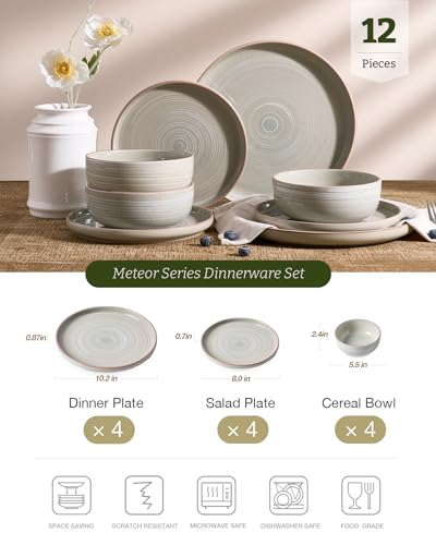Meteor 12 Piece Stoneware Dinnerware Set
