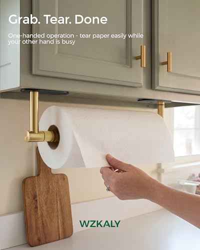 Paper Towel Holder Under Cabinet with Damping No Drill