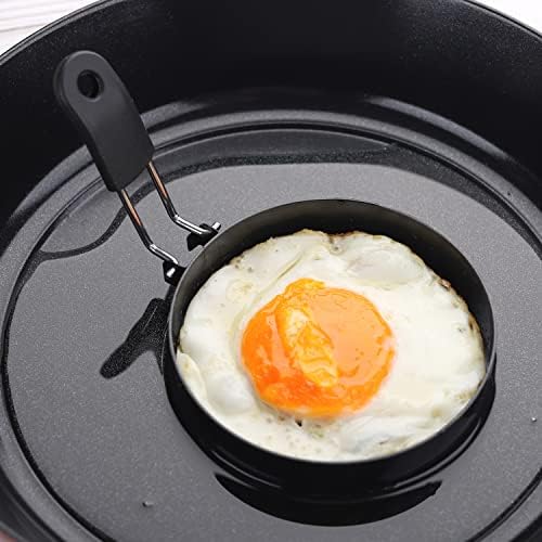 Egg Rings 4 Pcs Large 6" Pancake Molds And 4 Pcs 3.5" Fried Egg Molds Stainless Steel Nonstick Egg Ring for Frying Eggs And Muffins (8 Count)