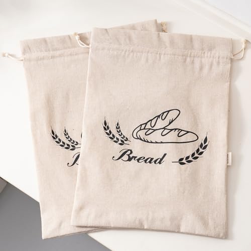 2 Pack Linen Bread Bags for Homemade Bread