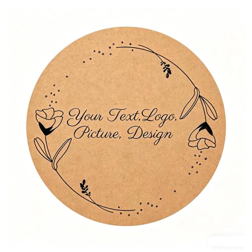 Kraft Paper Custom Stickers Round Labels Personalized with Text (100 Count)