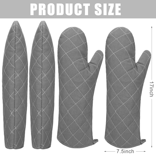 2 Pairs 17 Inch Extra Long Oven Mitts Heat Resistant (4 Count)
