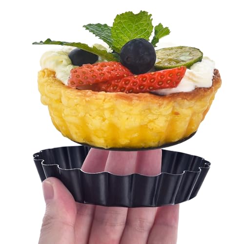 Mini Tart Pans Removable Bottom 3 Inch (12 Count)
