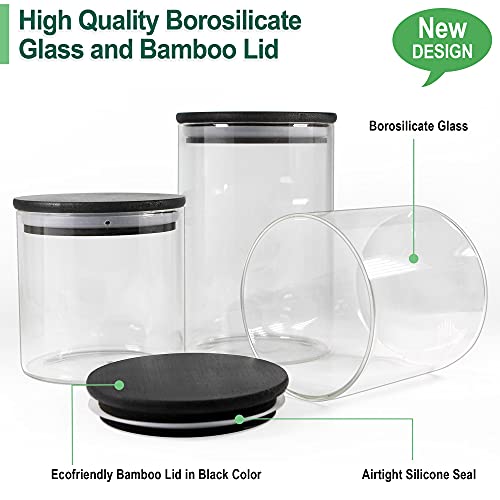 Glass Jars with Black Lids