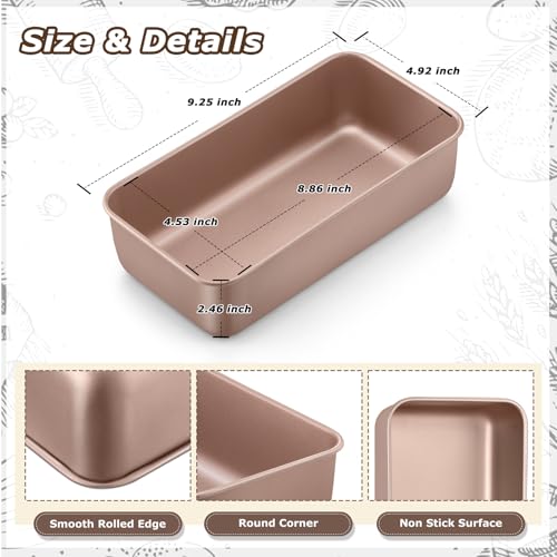 8 Pack Loaf Pans for Baking Bread 9x5In (15.99 Count)