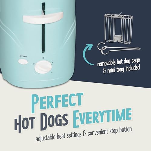 Pop Up 2 Hot Dog and Bun Toaster With Mini Tongs