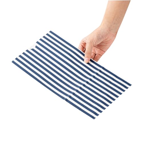 Blue And White Stripe Paper Bag (100 Count)