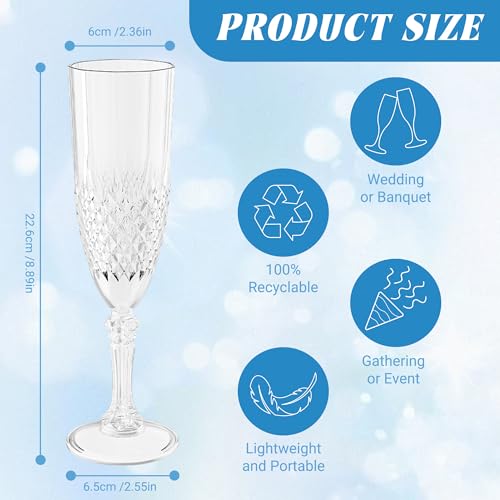 24 Pack Plastic Champagne Flutes (24 Count)