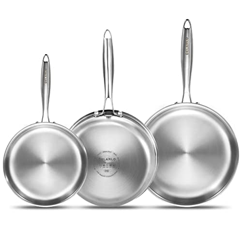 Tri Ply Stainless Steel Frying Pan Set 8” (3 Count)