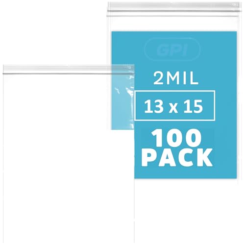 13" x 15" 2 Gallon Large Zip Bags (100 Count)