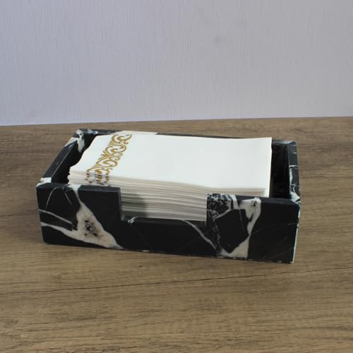 Natural Calacatta Black Marble Napkin Holder 9.8"x4.9"x2.8"